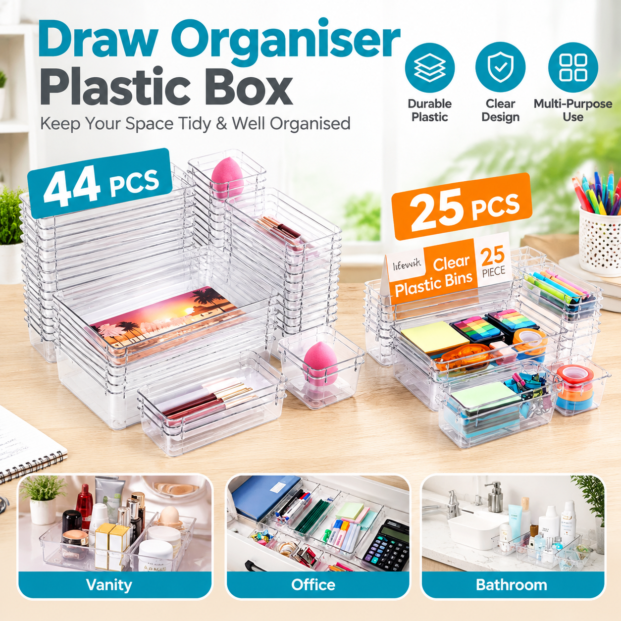 Clear PET storage tray set — view 19